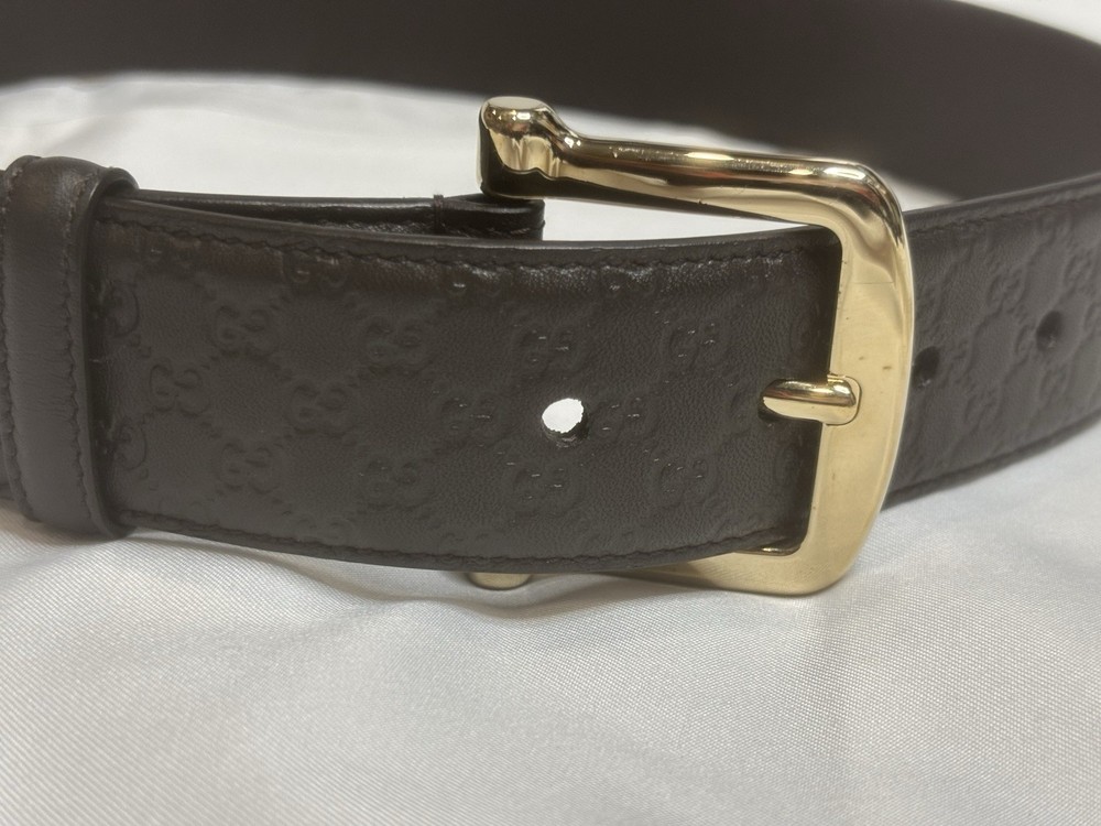 Gucci GG Guccissima Brown Leather Belt Size 70 28