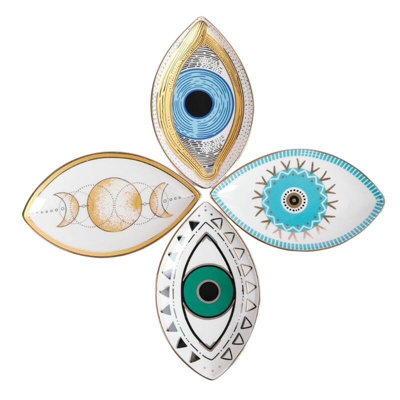 Unique Designs Eye Shaped Ceramic Jewelry Holder for Fashionable Women