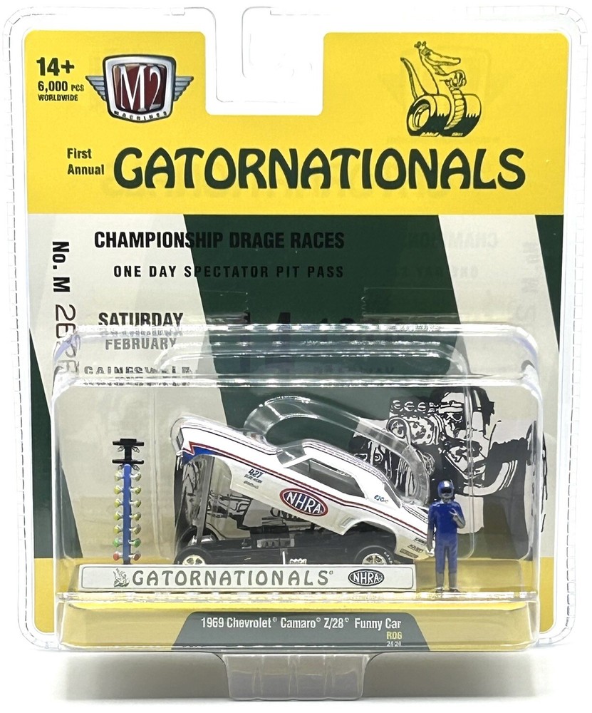 M2 MACHINES DIORAMA AUTO FIGS 1969 CHEVROLET CAMARO Z28 FUNNY CAR