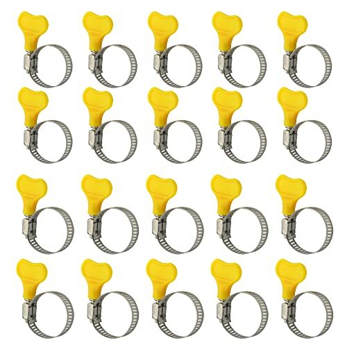 20PCS Key-Type Adjustable Hose Clamps Stainless Steel 16-29mm Plumbing Use