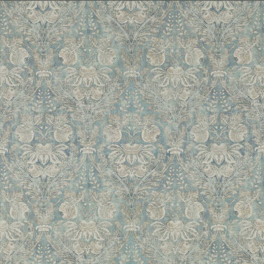 GP & J Baker Lapura Damask Curtain Fabric - Blue 12 Metres (RRP £140m)