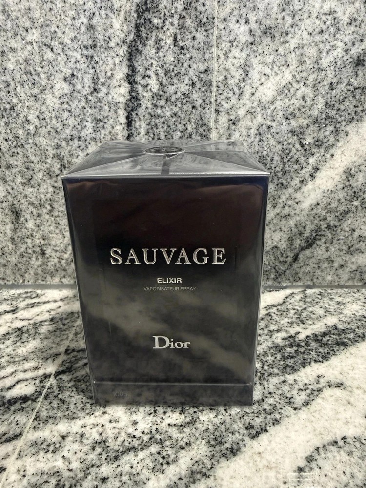 Dior Sauvage Elixir Spray 3.4 oz Regular Size Men's Fragrance damage box