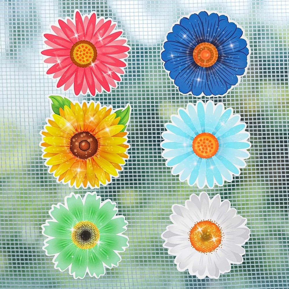 6 Pairs Double-Sided Flower Screen Door Magnets for Decorative Door Stickers