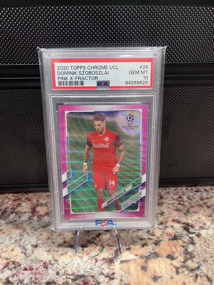 DOMINIK SZOBOSZLAI 2020-21 TOPPS CHROME UEFA PINK WAVE XFRACTOR REFRACTOR RC #26