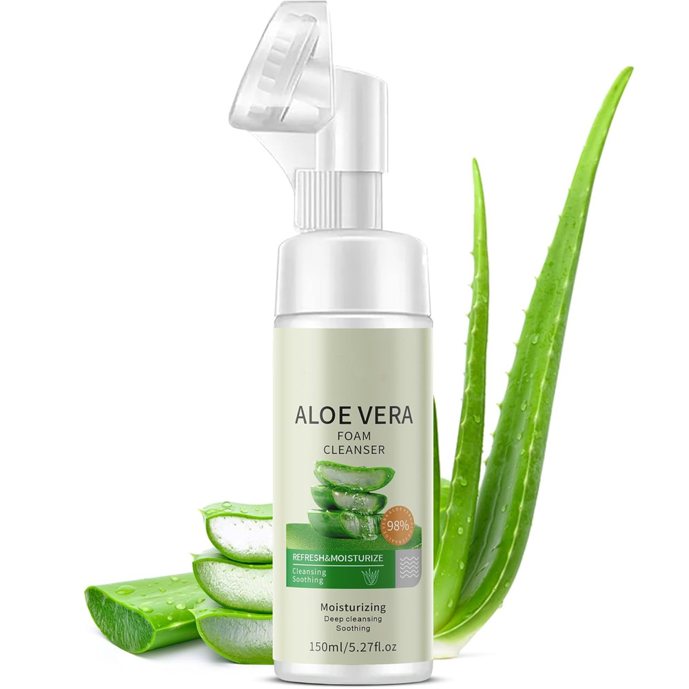 Soothing and Deep Cleansing Foaming Cleanser with Brush | Premium Face Wash for