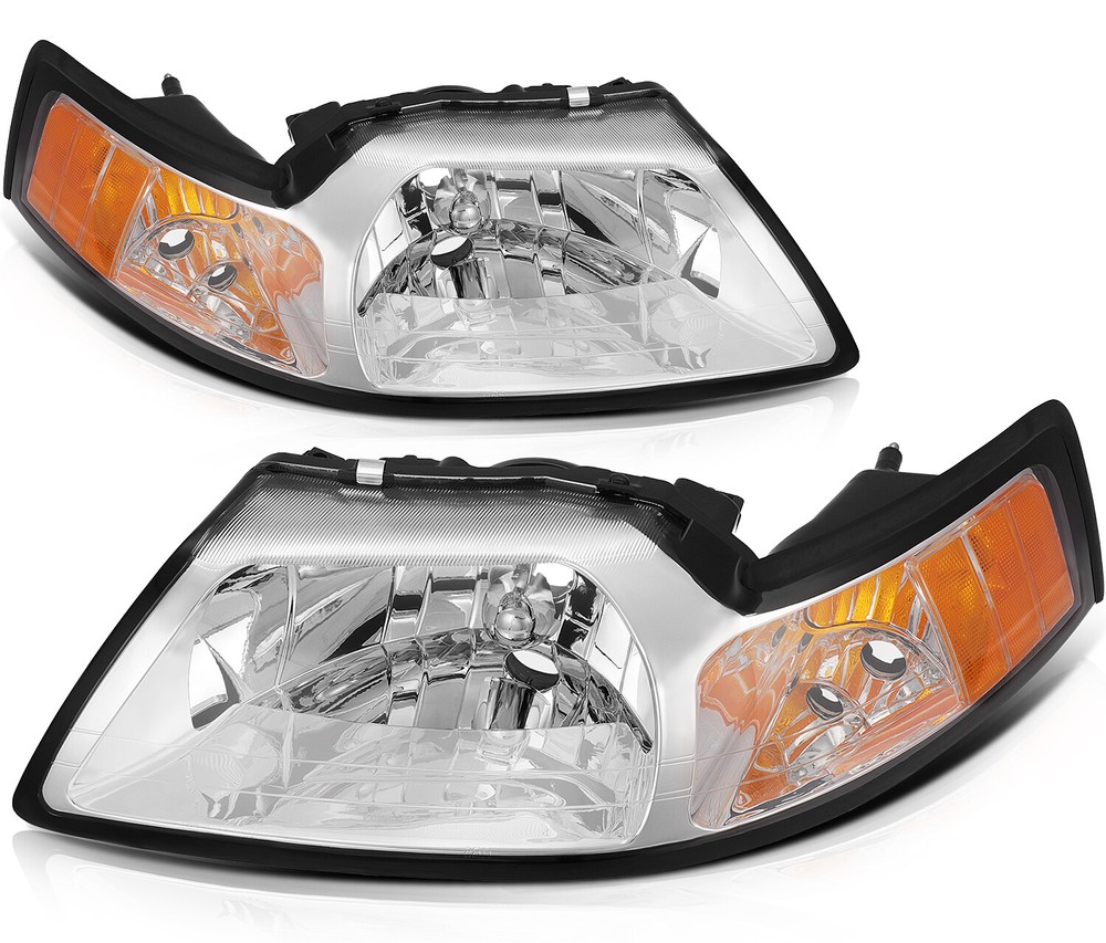 For Ford Mustang 1999-2004 Clear Lens Headlights Assembly Passenger Driver Pair