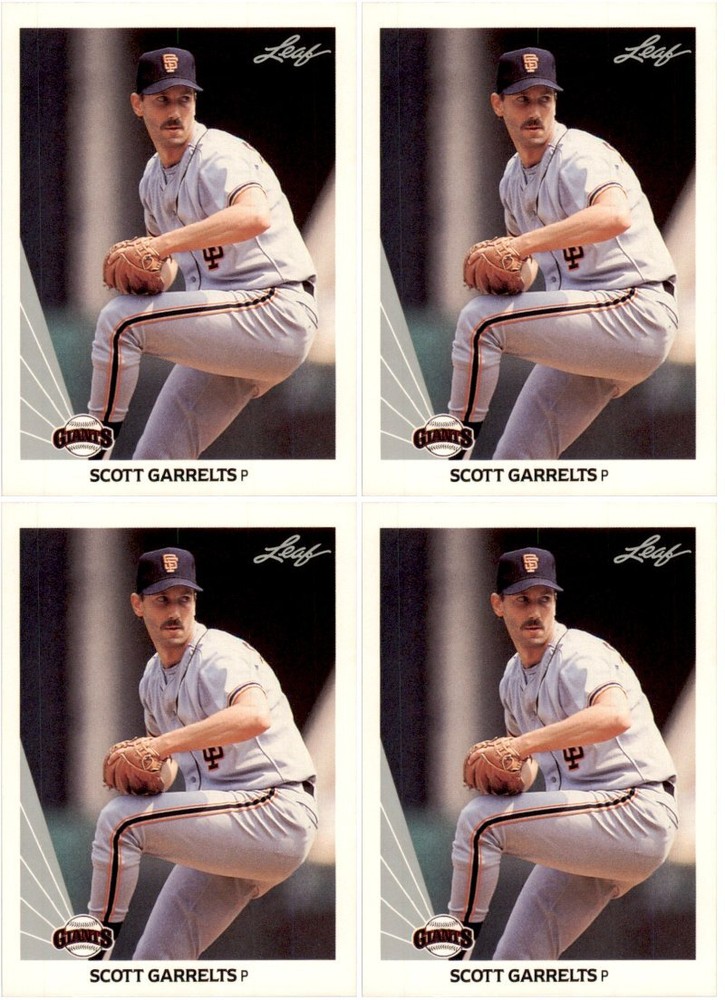(4) 1990 Leaf #41 Scott Garrelts San Francisco Giants Card Lot
