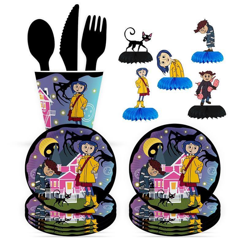 Cartoon Coraline Girl Theme Diy Disposable Party Supplies Birthday Decoration Ca