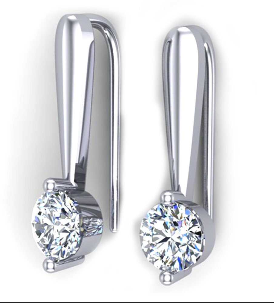 2.13 Ct Vvs1 Ice White Real Moissanite Diamond Dangle .Silver Earrings