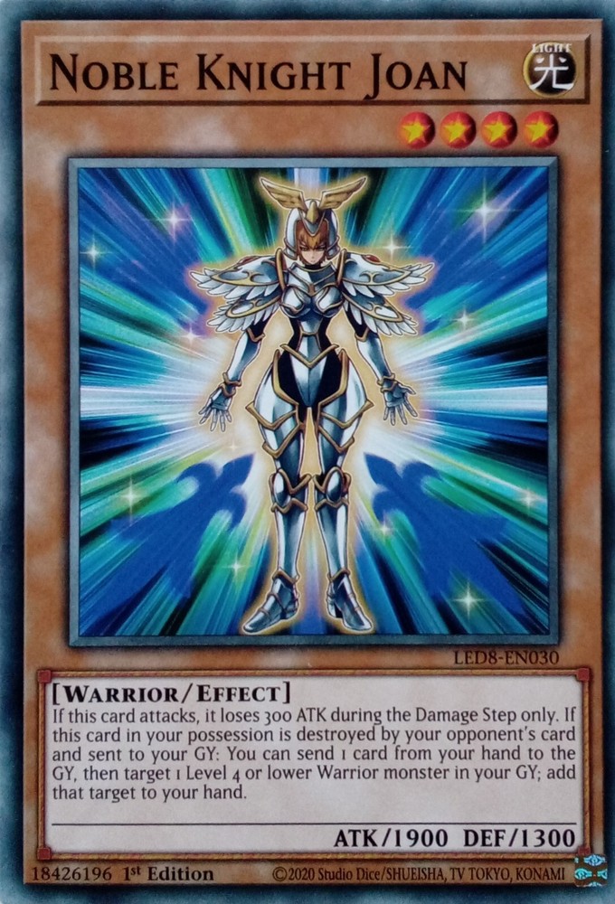 LED8-EN030 NOBLE KNIGHT JOAN COMMON 1ST EDITION YuGiOh CARD