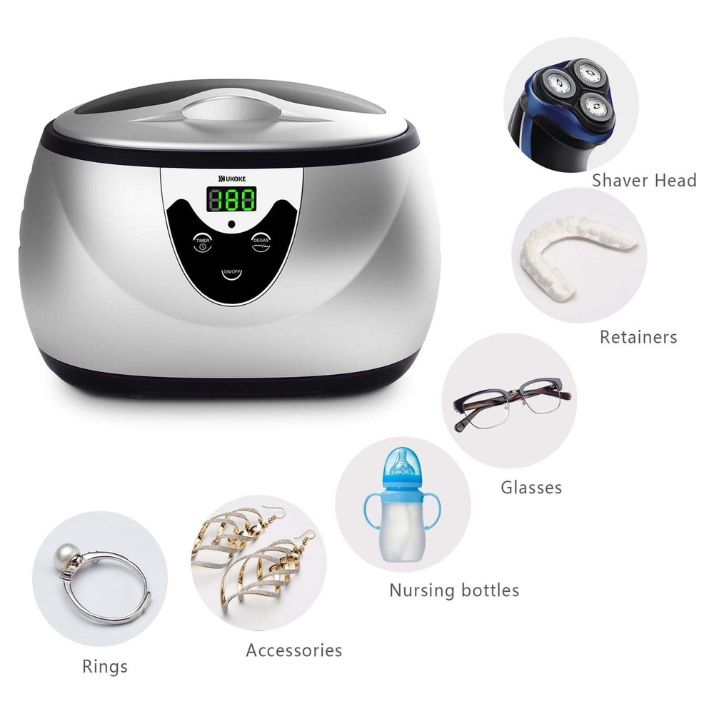 UKOKE UUC06S Professional Ultrasonic Jewelry Cleaner for Watches Glasses and More