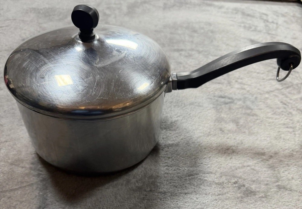 Vintage Farberware Aluminum Clad Stainless Steel 3 QT Pot W/ Handle & Lid USA