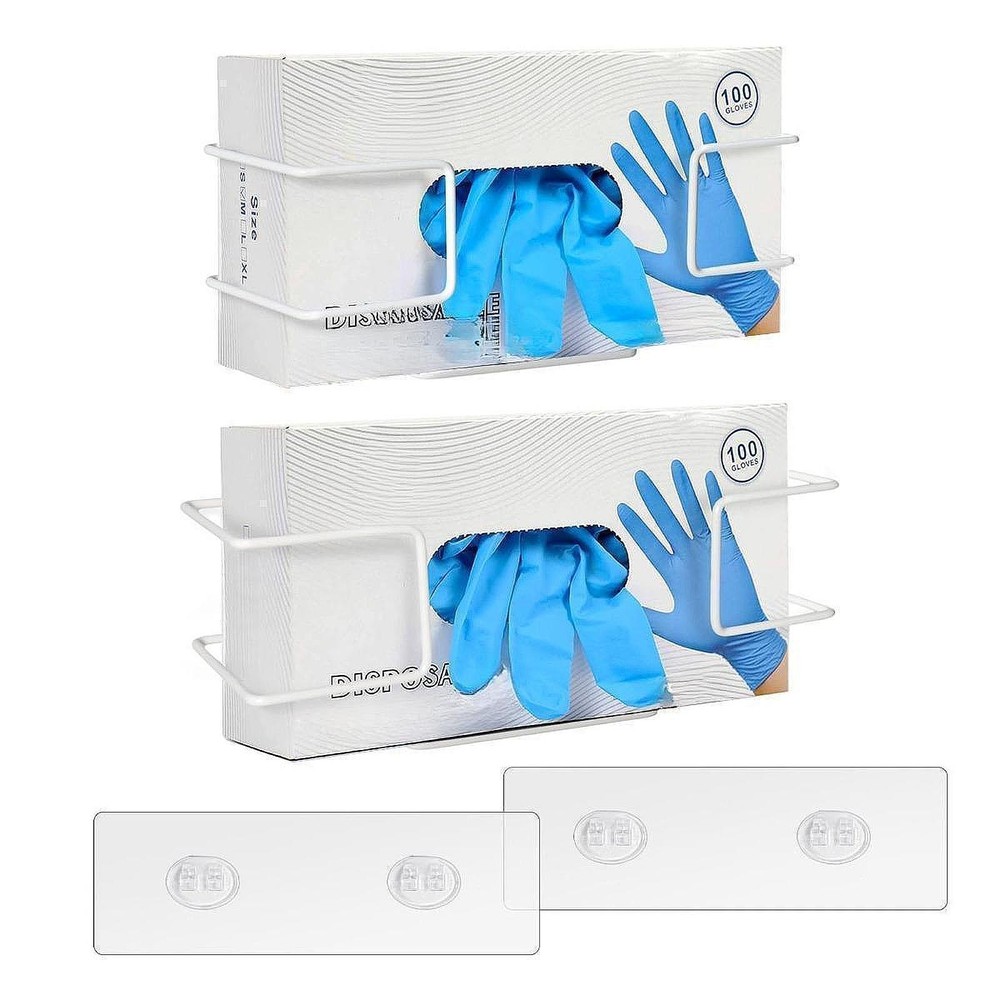 2-Pack Metal Glove Holder Organizer for Rubber Gloves & Tissues