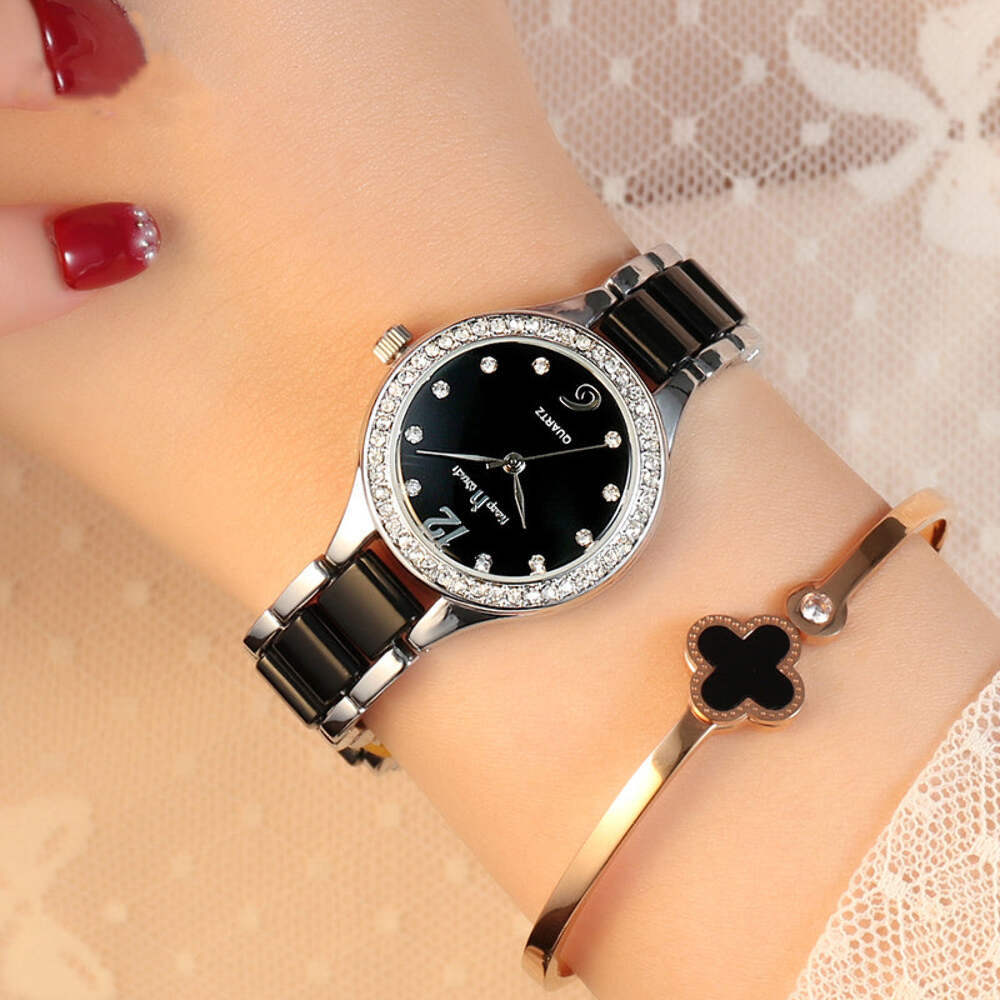 Stylish Quartz Women's Watch with Diamond Accents, Casual Design, Waterproof 30m