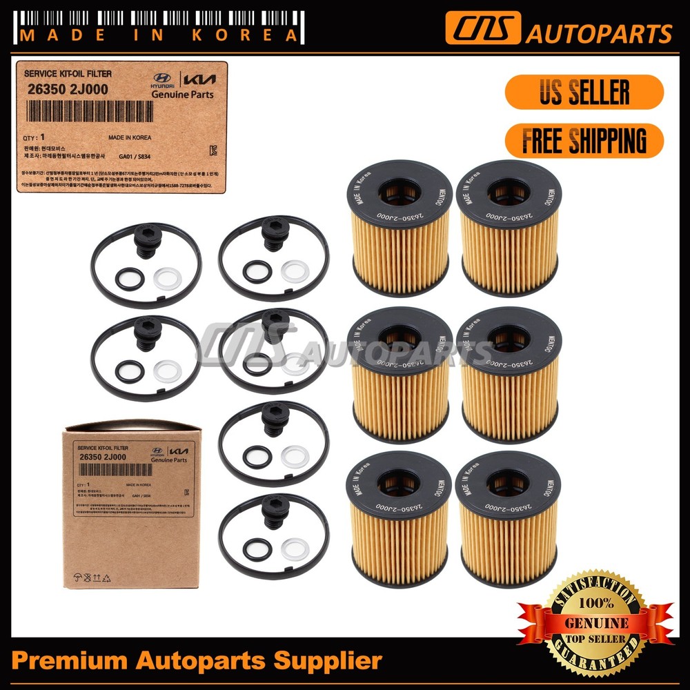 GENUINE Oil Filter Kit 6PCS for 2021-2023 Hyundai Elantra Kona Sonata 2.0L