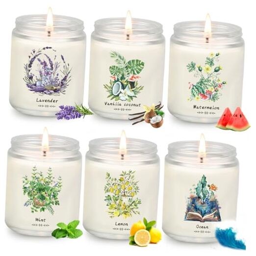 6 Pack Scented Aromatherapy Candles for Home or Gift
