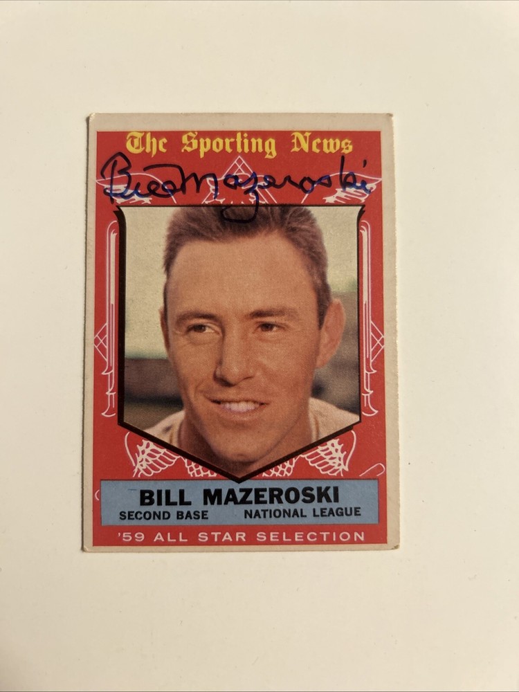 1959 Topps # 555 Bill Mazeroski Autograph Signed Auto Card Pittsburgh Pirates #5