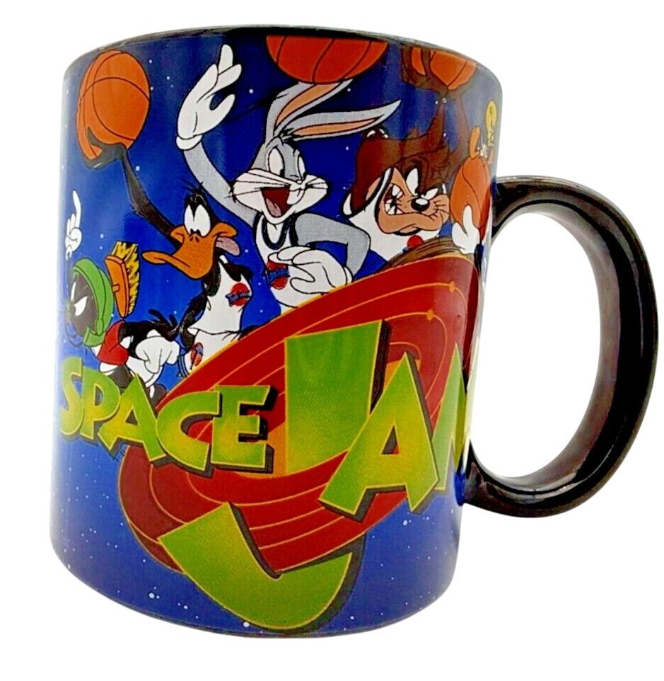 Vintage 1996 Space Jam Looney Tunes Monstars Basketball Coffee Mug