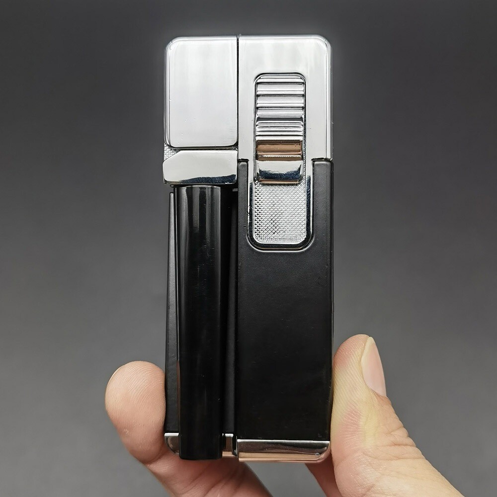 2 in 1 Foldable Metal Lighter Pipe Portable Smoking Lighter