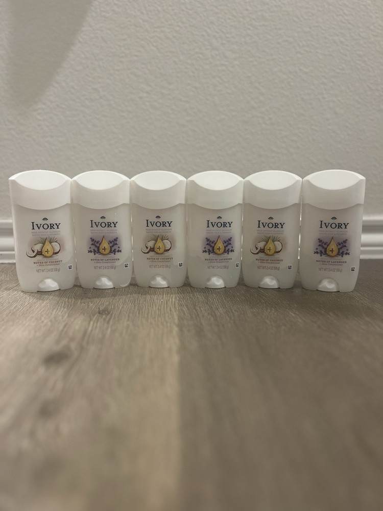 Ivory Aluminum-Free Gentle Deodorant Stick Lavender & Coconut 2.4 oz 6 Pack