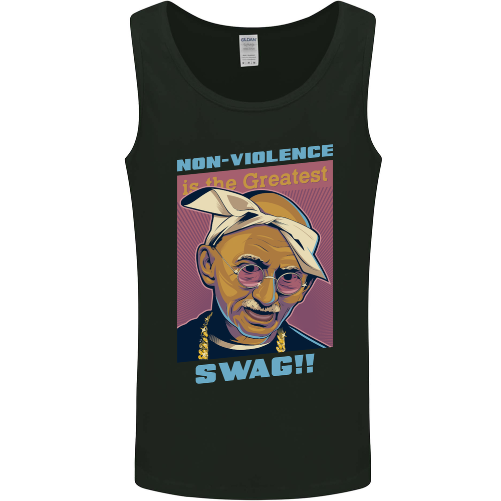 Gandhi Parody Gangsta Rap Music Hip Hop Mens Vest Tank Top