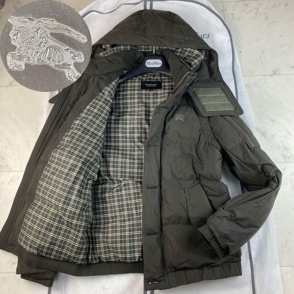 Burberry Black Label 3way Down Jacket Horse Logo Khaki F/S from Japan