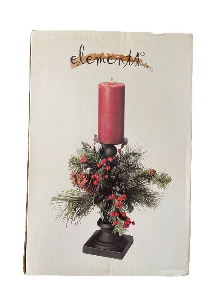 10.75-Inch Balsam Pillar Pedestal Candle Holder by Elements