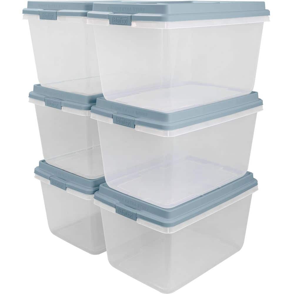 72 Qt Clear Stackable Hi-Rise Storage Bins - Set of 6