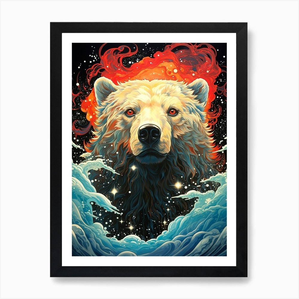Polar Bear 3 Framed Art Print - Canvas Wall Poster Picture
