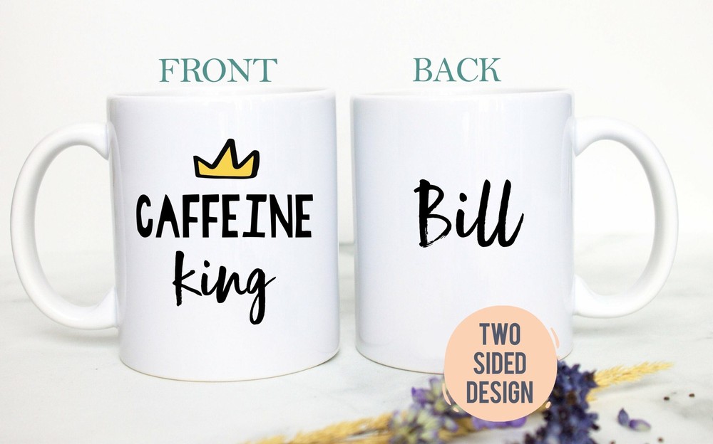 Caffeine King Mug Coffee Lover Gift Coffee Addict Mug Gift For Him Christmas