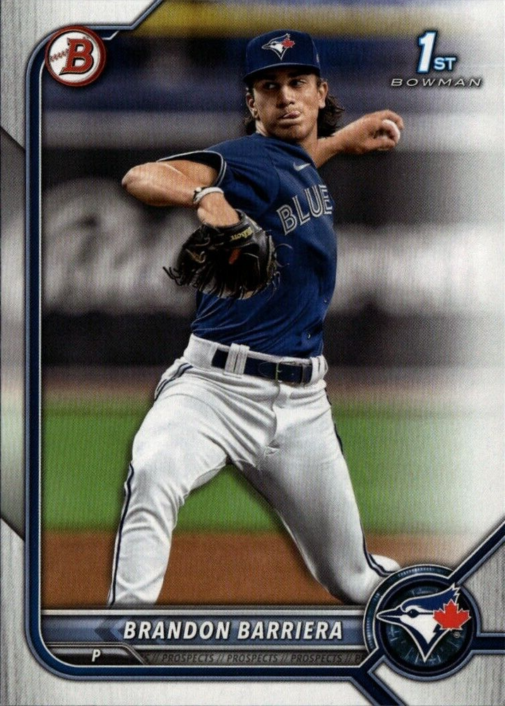 BRANDON BARRIERA ROOKIE 1ST BOWMAN BASEBALL RC #BD-21 2022 MLB TORONTO BLUE JAYS