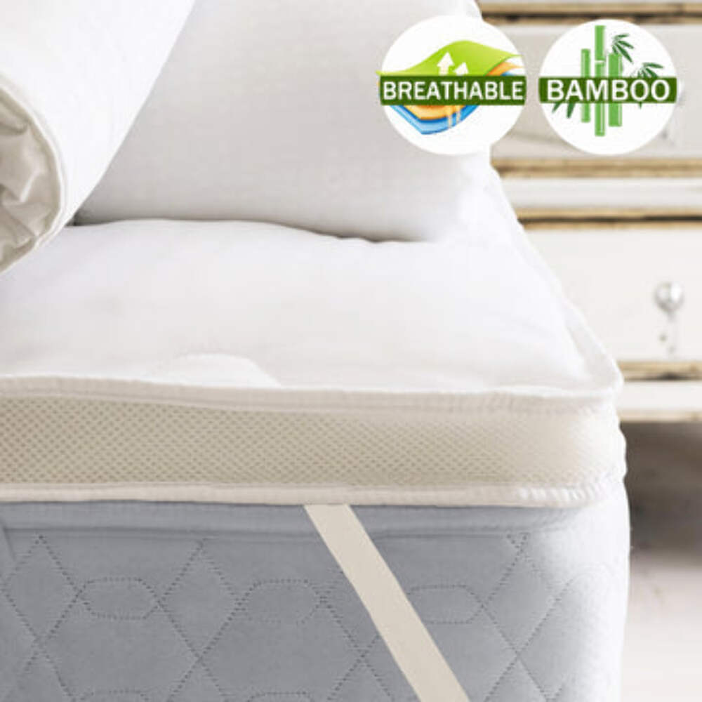 NNEDSZ 1000GSM King Bamboo Mattress Topper with AirMax Technology