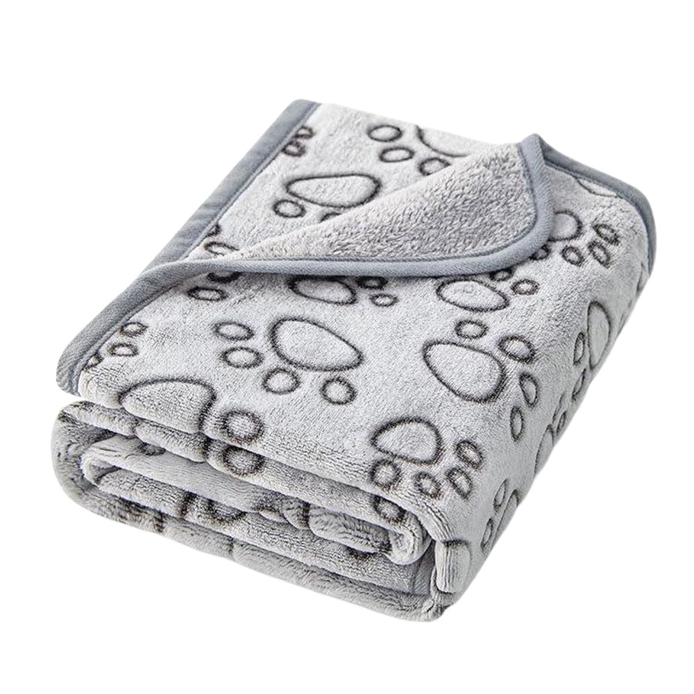 Paw Print Blanket Puppy Couch Blanket Warm Soft Sleep Mat Washable 3 Size