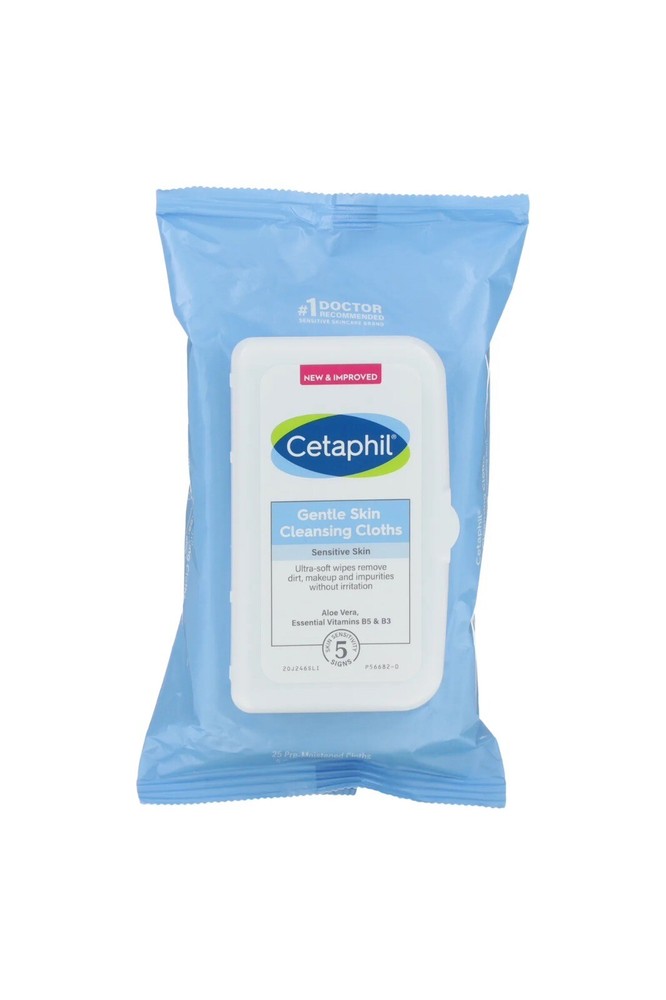Gentle Fragrance-Free Cleansing Cloths for Sensitive Skin, 25 Pre-Moistened Wipes