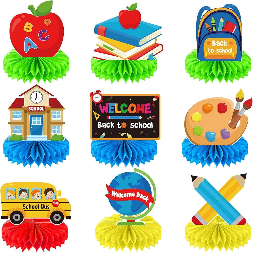 9-Piece Back to School Party Decor Set with Table Centerpieces for First Day-image