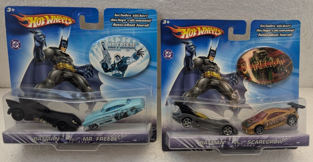 2004 Hot Wheels Mattel DC Batman vs Mr Freeze Scarecrow Stickers New in Package