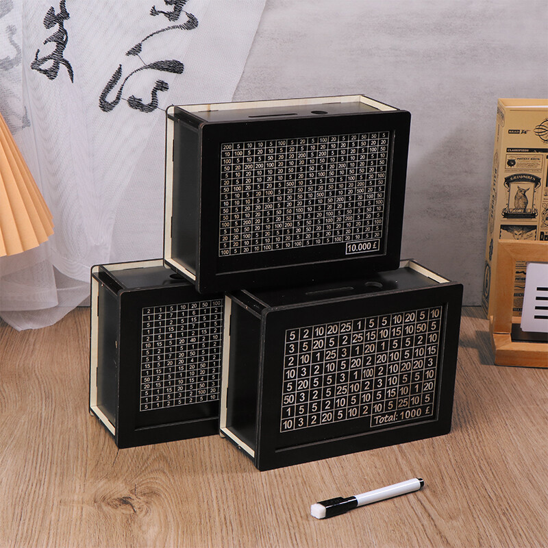 UK Reusable Piggy Bank With Money Goal Counter DIY Saving Money Box Organizer