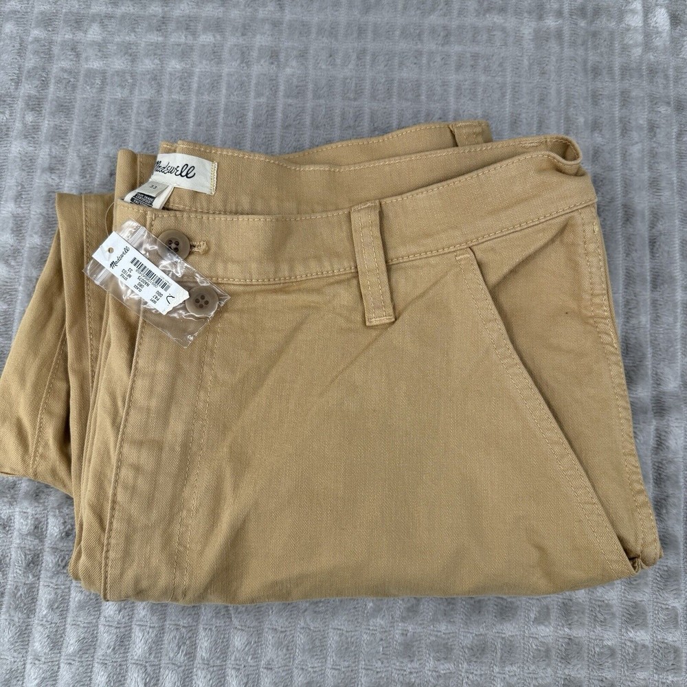 NEW Madewell Perfect Vintage Wide Leg Pants Women 38x26 Beige Mid Rise Tagged 33