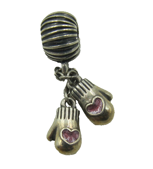 Pandora Winter Mittens Dangle Charm  -  Hallmarked