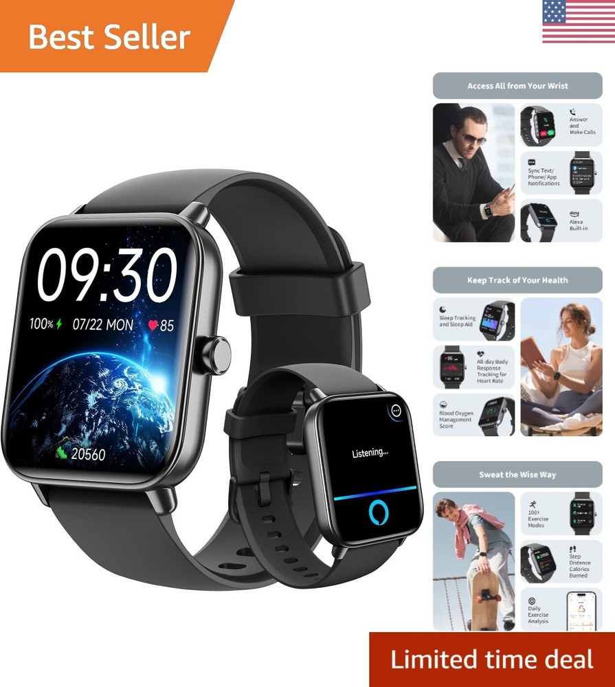 Men's 1.8-inch Smartwatch with Call Feature, 101 Sports Modes & Activity Tracking