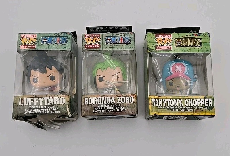 Funko Pocket Pop Keychain Set - One Piece Zoro Luffy Chopper 3-Pack