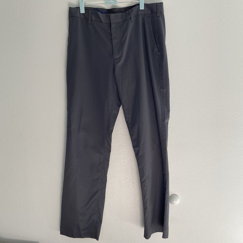 BONOBOS Men's Friday Gray Chino Pants Size 33x32 Flat Front Straight Leg