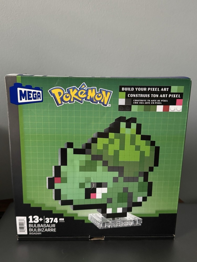 MEGA Pokemon Bulbasaur Pixel Art Building Kit - 374 pcs - NIB Sealed