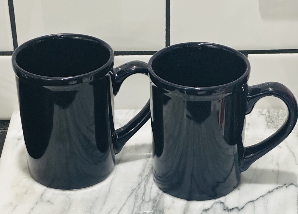 Royal Norfolk Blue Stoneware Coffee Mugs Dinnerware Cups-Set Of 2 RARE-
