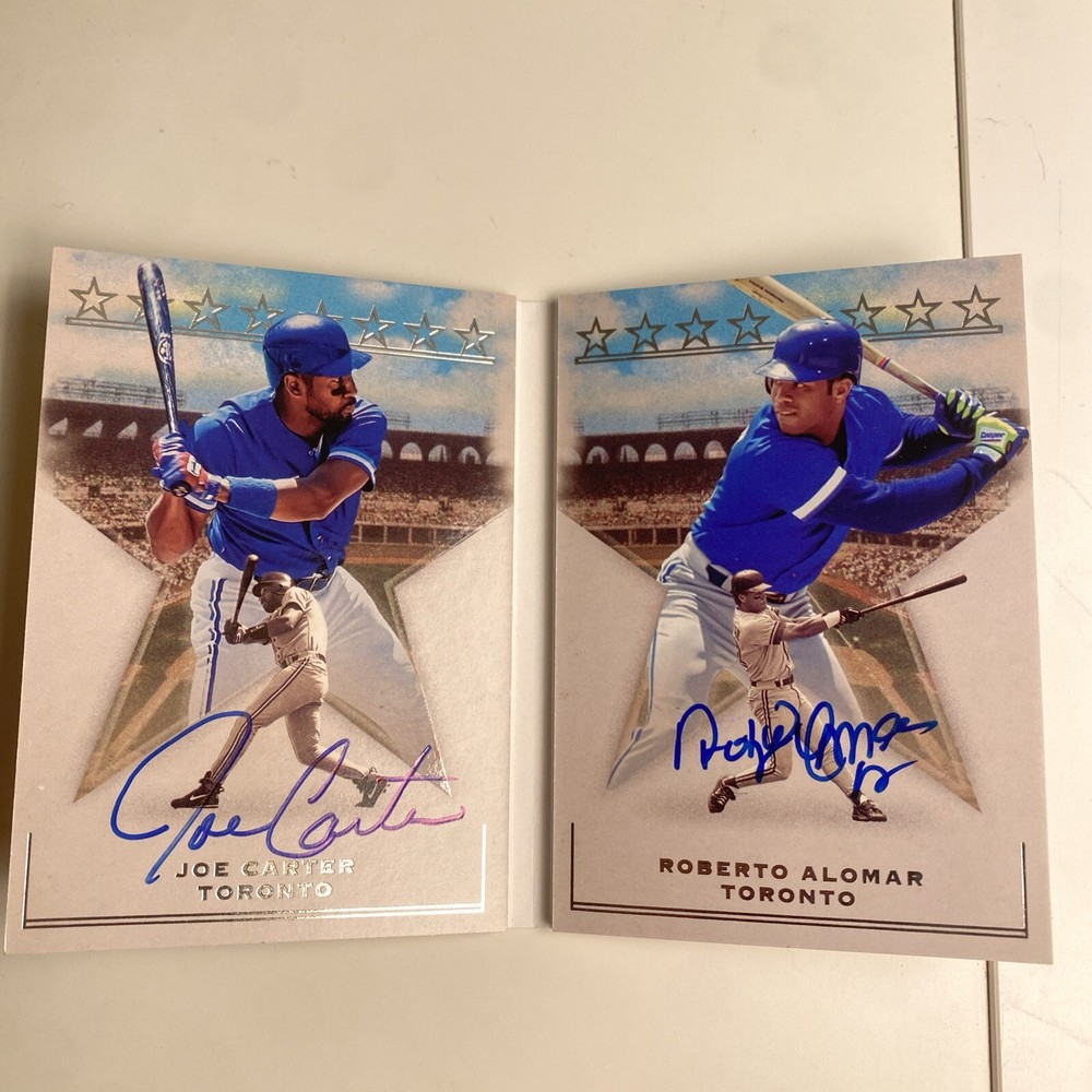 Joe Carter Roberto Alomar 2024 Boys of Summer Dual On Card Booklet Auto /50