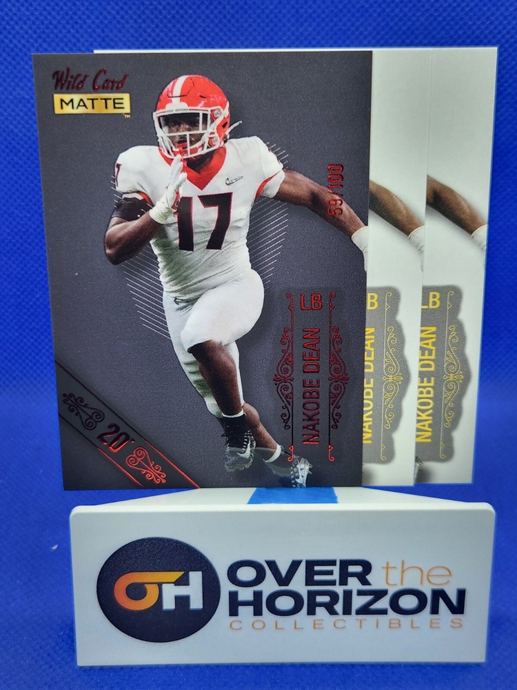 2022 Wild Card Matte Nakobe Dean RC /100 + Base + Base