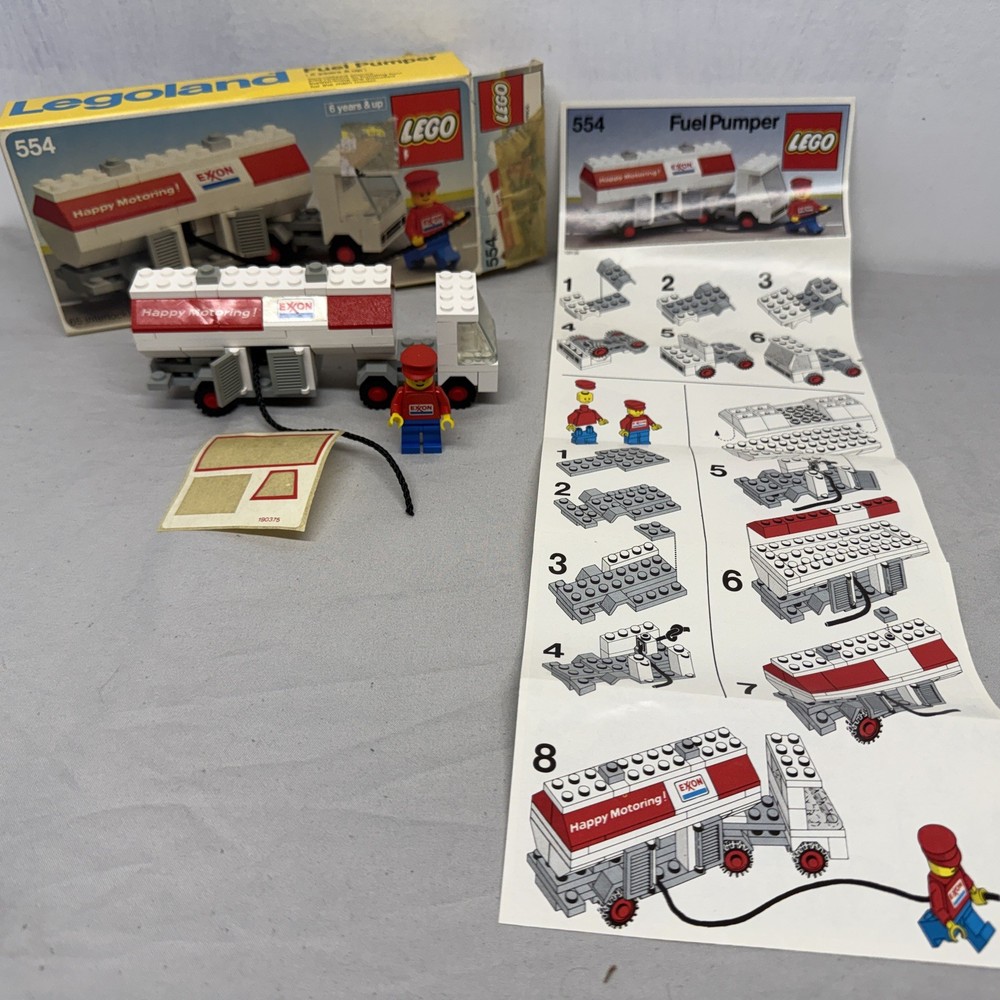 LEGO Legoland Town Fuel Pumper 554 W Original Box And Manual 100% Complete