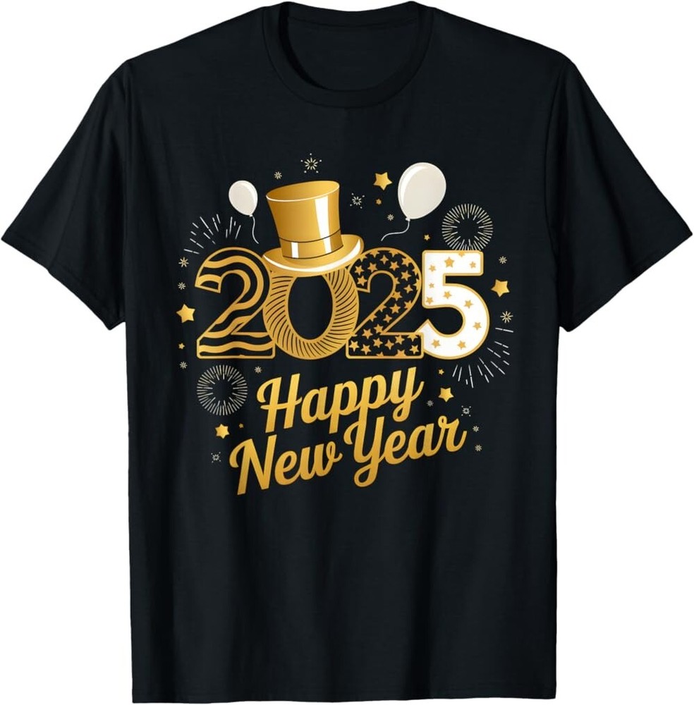Happy New Year Party 2025 Balloons Family Matchin Tshirt , Not delivered by Xmas