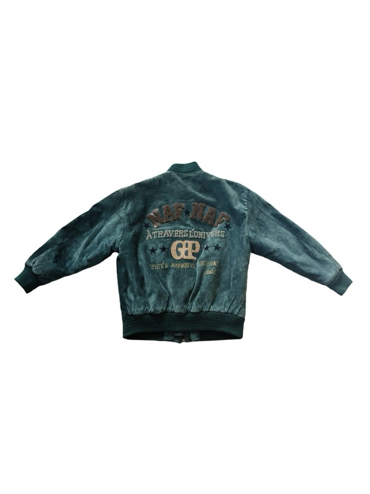 Vintage Youth NAF NAF Green Leather Suede Satin Lined