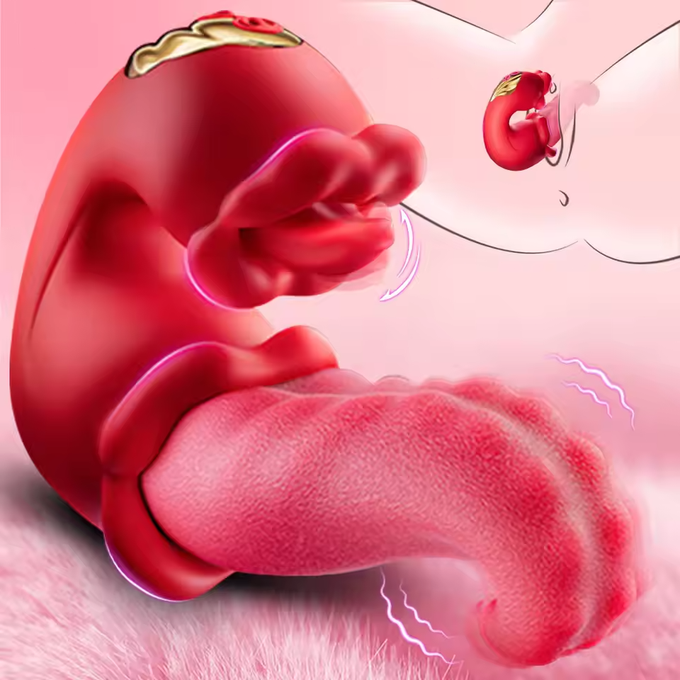 Clit Licking Tongue Vibrator Massager Dildo Vagina Oral Sex Toys For Women